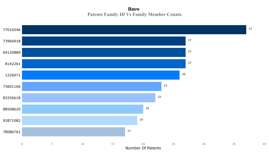 BMW Patents Family ID Vs Family Member Counts